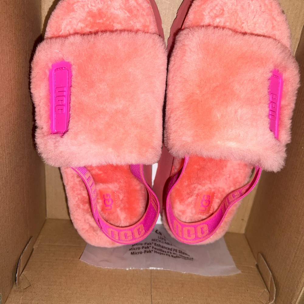 UGG Vibrant Pink Disco Slide Sandals